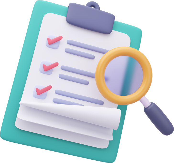 3D report paper clipboard. Note paper for checklist notes. 3D illustration.